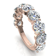 Demi-alliance 9 diamants ronds 4.50 carats or rose Daniela